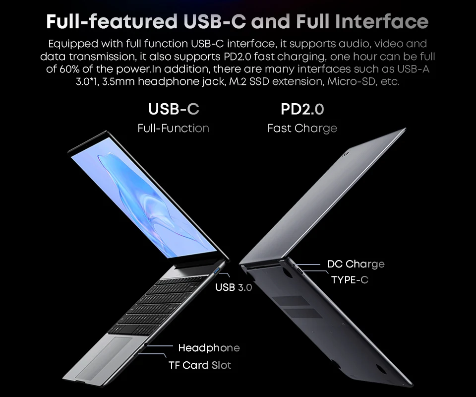 CHUWI CoreBook X Intel Core i5 12450H Gaming Laptop 14 inch 2160x1440 Resolution 16GB RAM 512GB SSD WiFi6 Windows 11 Computer PC