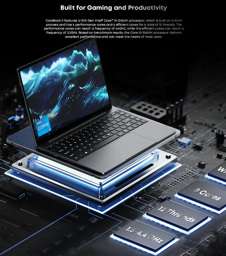 CHUWI CoreBook X Intel Core i5 12450H Gaming Laptop 14 inch 2160×1440 Resolution 16GB RAM 512GB SSD WiFi6 Windows 11 Computer PC