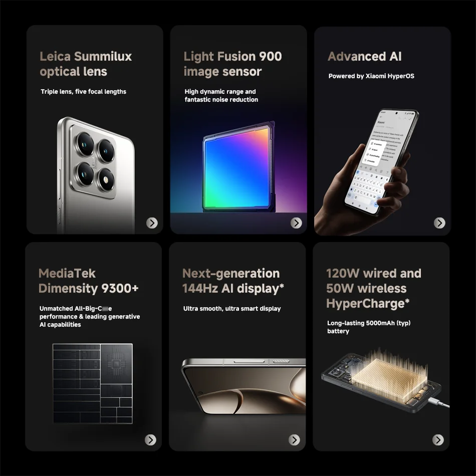 [World Premiere] Global Version Xiaomi Mi 14T Pro 5G 50MP Leica Camera Smartphone MediaTek Dimensity 9300+ 6.67'' 144Hz AMOLED