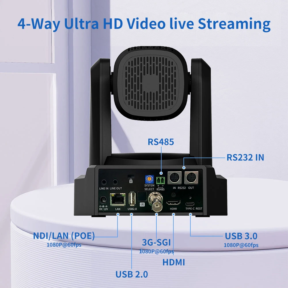 4K PTZ NDI Camera 12X 20X Optical Zoom AI Auto Tracking with PoE HDMI/SDI/USB/IP Live Streaming PTZ Camera for Church Services 4K PTZ NDI Camera 12X 20X Optical Zoom AI Auto Tracking with PoE HDMI/SDI/USB/IP Live Streaming PTZ Camera for Church Services