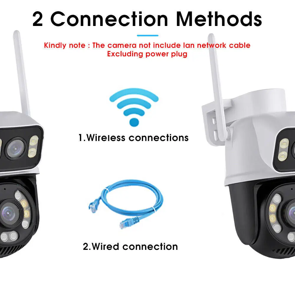 8MP Wireless IP Camera WIFI Outdoor CCTV PTZ Smart Home Security IR Cam IP66 4K