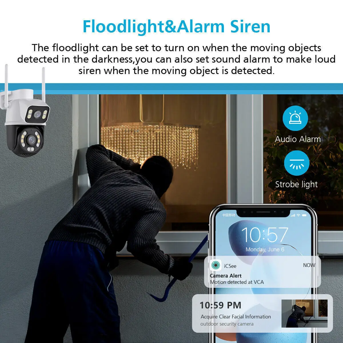 8MP Wireless IP Camera WIFI Outdoor CCTV PTZ Smart Home Security IR Cam IP66 4K