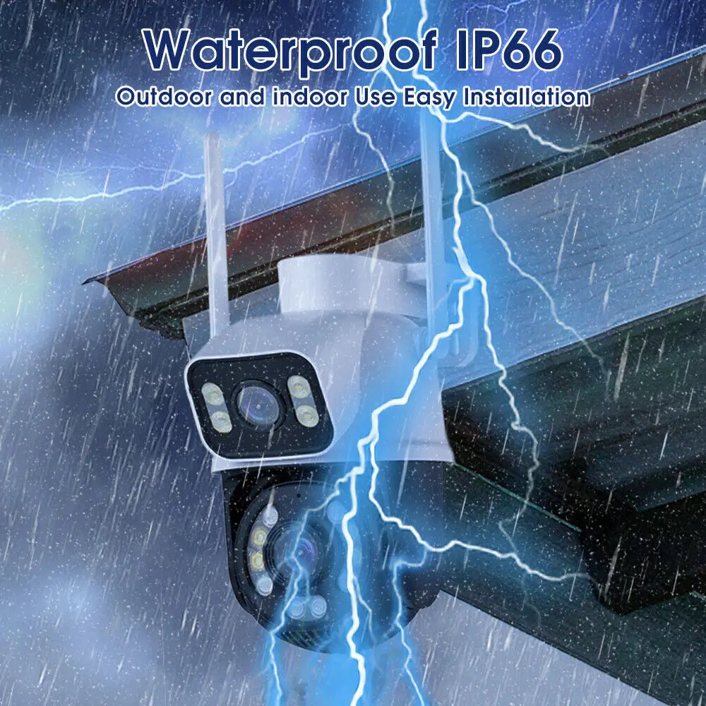 8MP Wireless IP Camera WIFI Outdoor CCTV PTZ Smart Home Security IR Cam IP66 4K