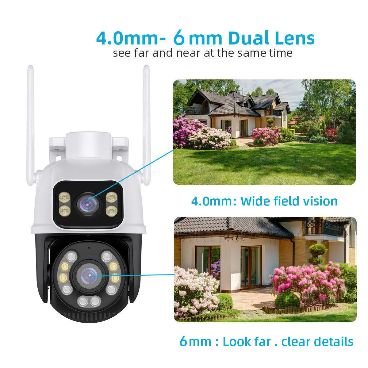 8MP Wireless IP Camera WIFI Outdoor CCTV PTZ Smart Home Security IR Cam IP66 4K