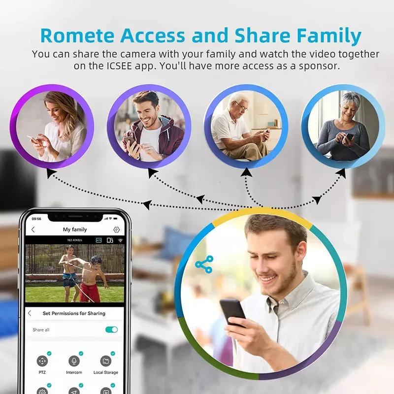 8MP Wireless IP Camera WIFI Outdoor CCTV PTZ Smart Home Security IR Cam IP66 4K