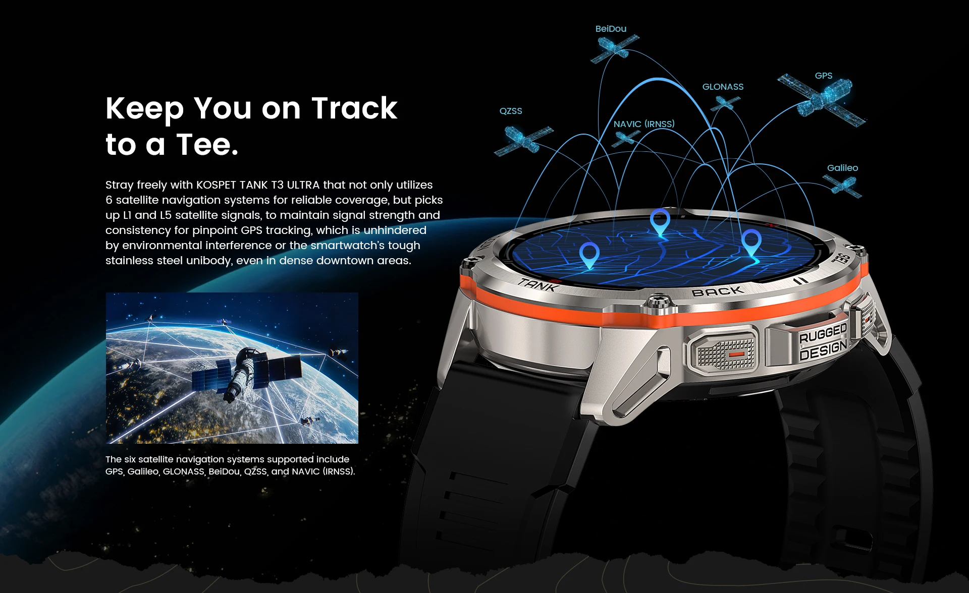 Original KOSPET TANK T3 Ultra Smart Watches For Men GPS Smartwatch Women 470mAh Electronic Fitness AMOLED AOD Bluetooth Watches