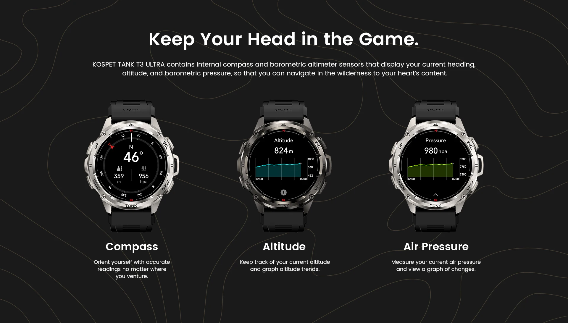 Original KOSPET TANK T3 Ultra Smart Watches For Men GPS Smartwatch Women 470mAh Electronic Fitness AMOLED AOD Bluetooth Watches