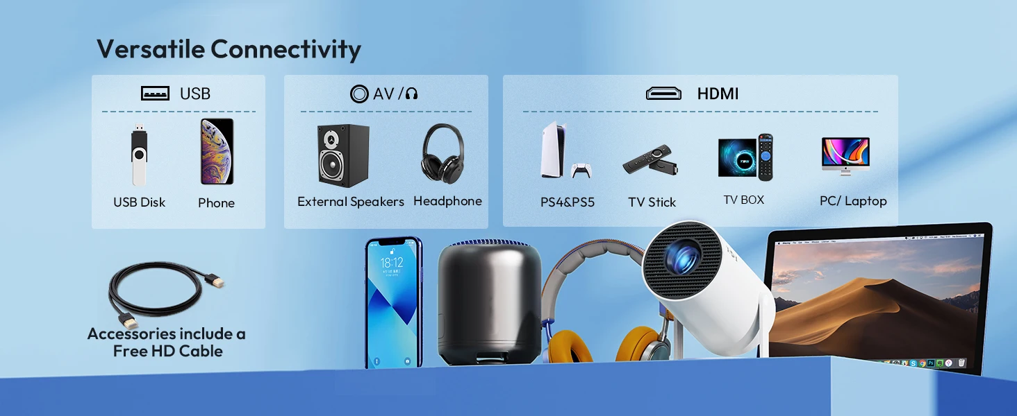 XGODY 4K Portable 10000LM Projector 1080P HD LED Mini WiFi Video Home Theater Cinema HDMI Office XGODY 4K Portable 10000LM Projector 1080P HD LED Mini WiFi Video Home Theater Cinema HDMI Office