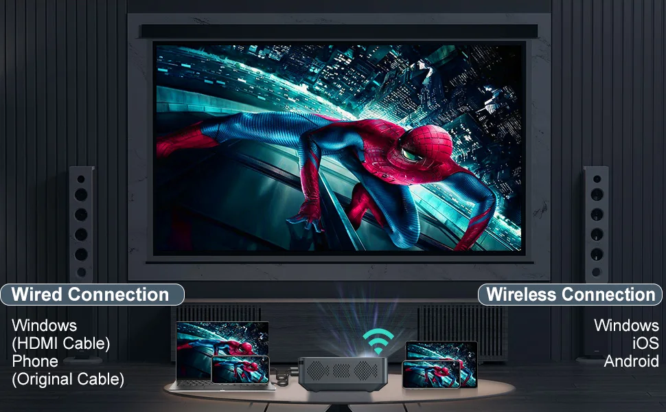 2024 XGDOY 4K 1080P LED Projector 5G Wifi 12000lm Home Theater Cinema Video for Android Laptop