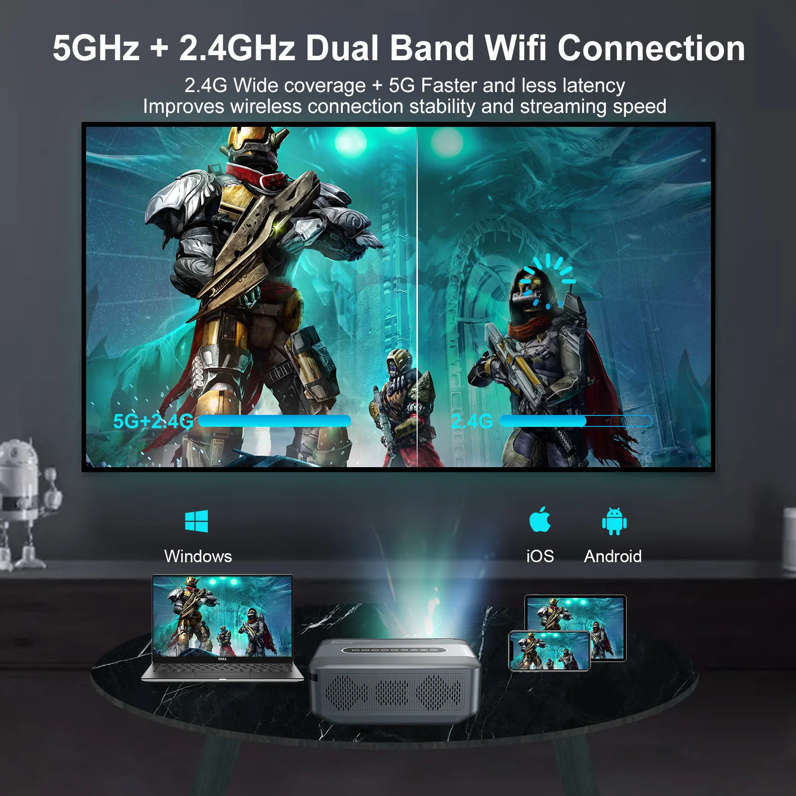 2024 XGDOY 4K 1080P LED Projector 5G Wifi 12000lm Home Theater Cinema Video for Android Laptop