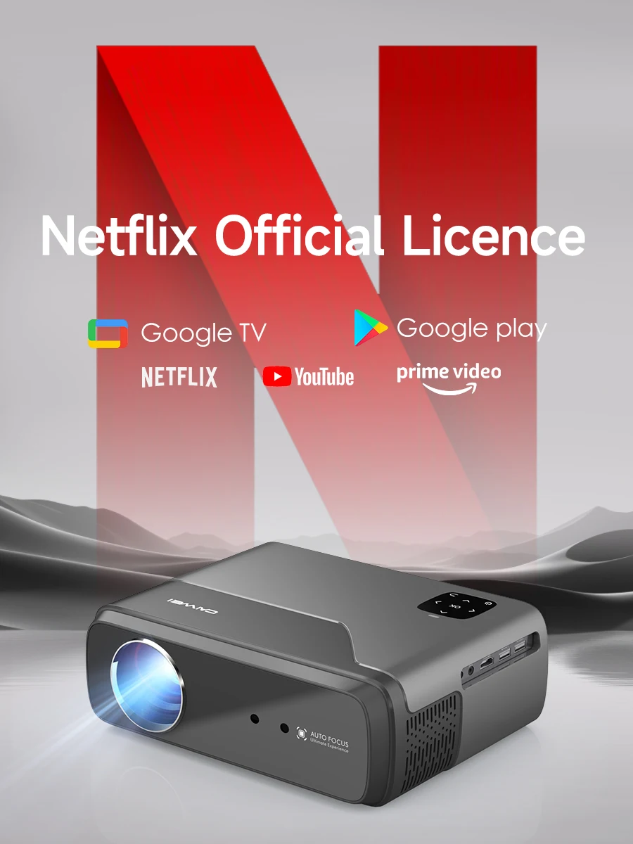 4K UHD Portable Projector Netflix Official Licence Android 11 Smart 5G WiFi Google Play TV Dolby Home Theater Mini Projectors