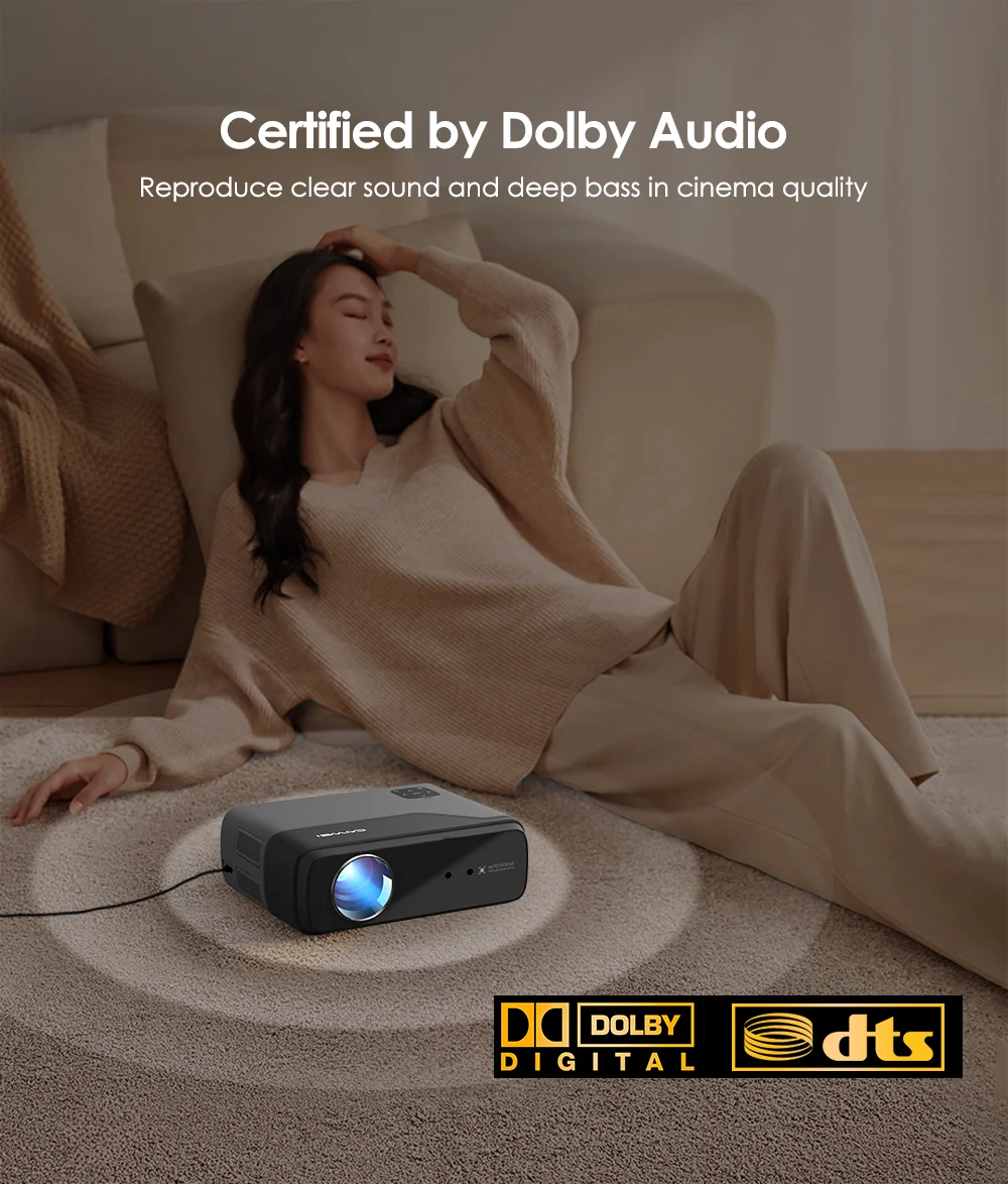 4K UHD Portable Projector Netflix Official Licence Android 11 Smart 5G WiFi Google Play TV Dolby Home Theater Mini Projectors