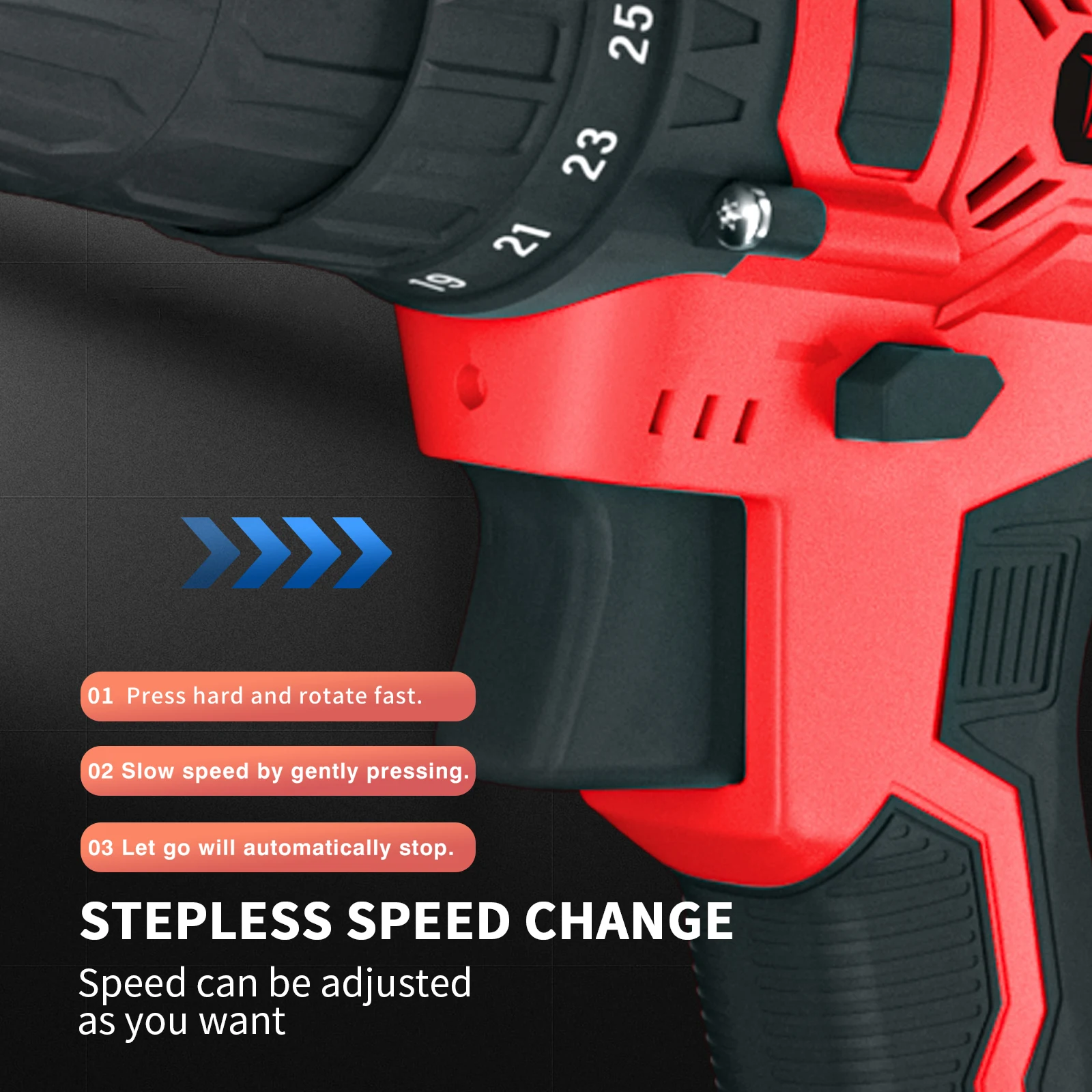 DayPlus 21V Cordless Power Drill, 3/8″ Handheld Screwdriver Drill Set with 25+1 Torque Setting,1.5AH Li-ion Battery&Fast Charger