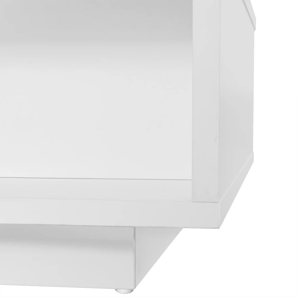 Led Coffee Table with 2 Drawer Storage High Gloss Open Storage Space Centre Table with 16-Color Led Lights,End Table for Home