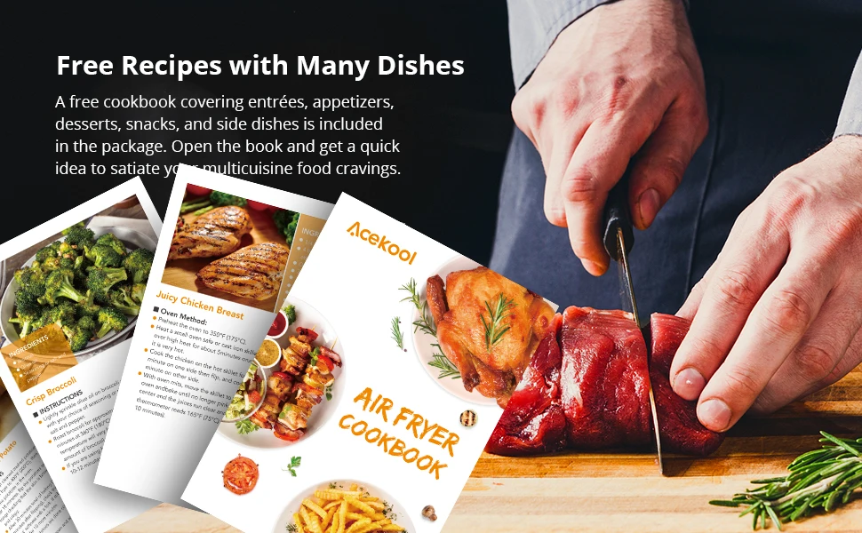 Air Fryer, 8QT Airfryer Oven with Viewing Window Oilless Cooker with Digital Display 8 Cooking Presets Dishwasher Safe black