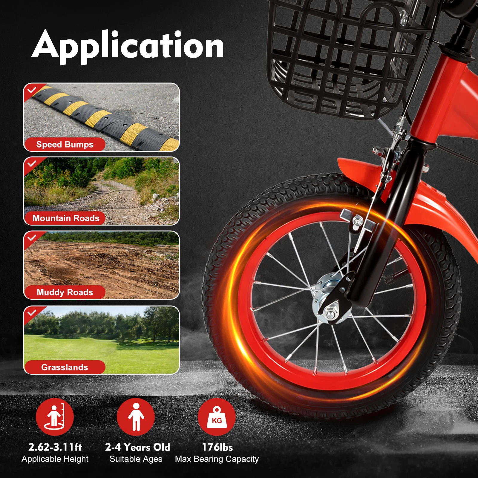 12″inch Blue Kids Boys Bike Bicycle Wheel Bicycle with Removable Stabilisers Fit Beginner Toddler Training Bicycle